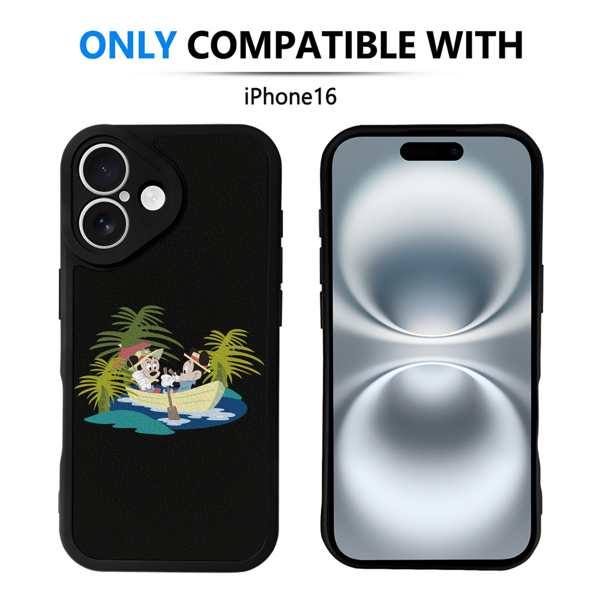 （画像用） ミッキーマウス Mickey Mouse 【iPhone 16シリーズ対応】シリコンスマホケース（レザー調） 材質：シリコン